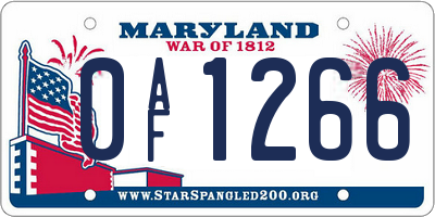 MD license plate 0AF1266