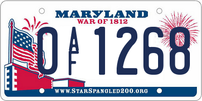 MD license plate 0AF1268