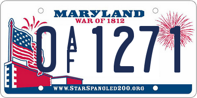 MD license plate 0AF1271