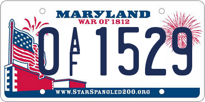 MD license plate 0AF1529
