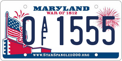 MD license plate 0AF1555