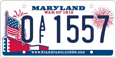 MD license plate 0AF1557