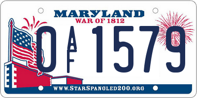 MD license plate 0AF1579