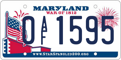 MD license plate 0AF1595