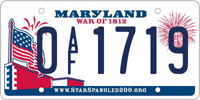 MD license plate 0AF1719