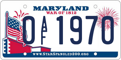 MD license plate 0AF1970