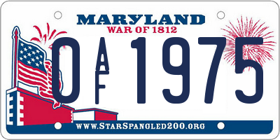 MD license plate 0AF1975