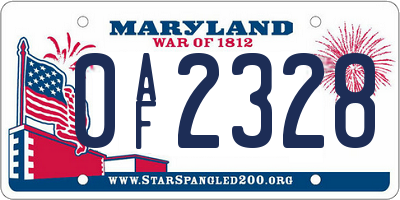 MD license plate 0AF2328