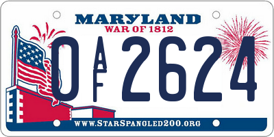 MD license plate 0AF2624