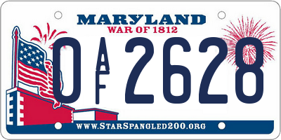 MD license plate 0AF2628