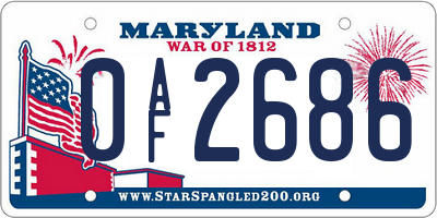 MD license plate 0AF2686