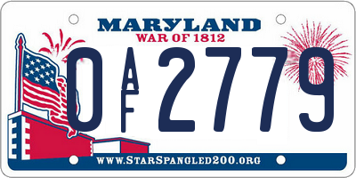 MD license plate 0AF2779