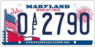 MD license plate 0AF2790