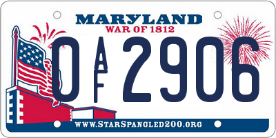 MD license plate 0AF2906