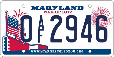 MD license plate 0AF2946