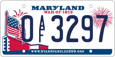 MD license plate 0AF3297