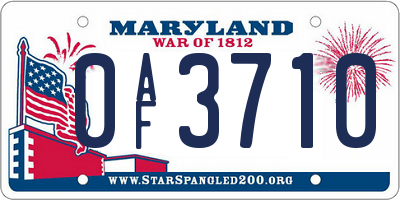 MD license plate 0AF3710