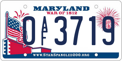 MD license plate 0AF3719