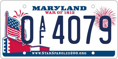 MD license plate 0AF4079