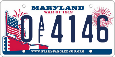 MD license plate 0AF4146