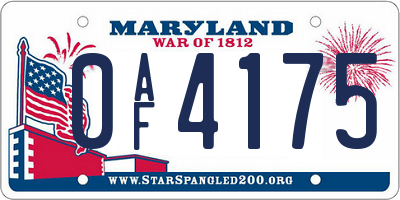 MD license plate 0AF4175