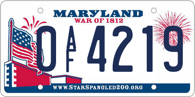 MD license plate 0AF4219