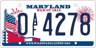 MD license plate 0AF4278