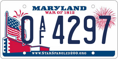 MD license plate 0AF4297