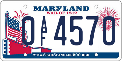 MD license plate 0AF4570