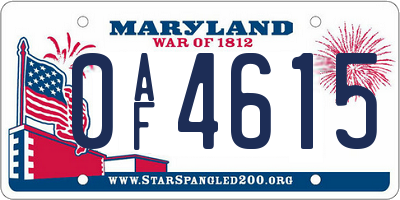 MD license plate 0AF4615