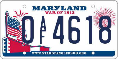 MD license plate 0AF4618