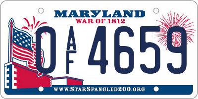 MD license plate 0AF4659
