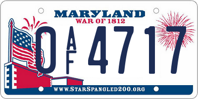 MD license plate 0AF4717