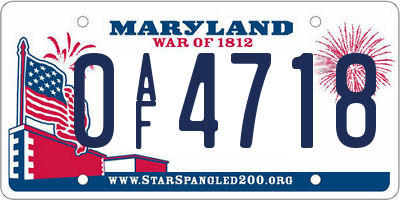 MD license plate 0AF4718