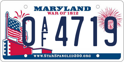MD license plate 0AF4719