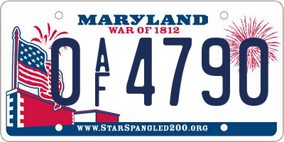 MD license plate 0AF4790