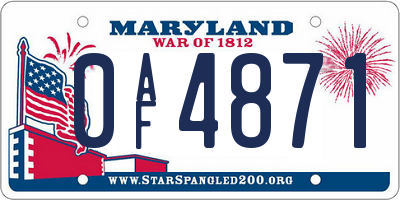 MD license plate 0AF4871