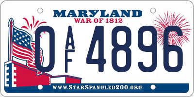 MD license plate 0AF4896