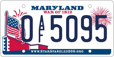 MD license plate 0AF5095