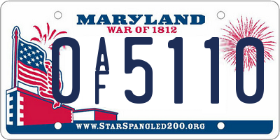 MD license plate 0AF5110