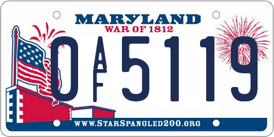 MD license plate 0AF5119