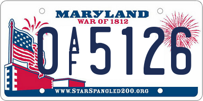 MD license plate 0AF5126