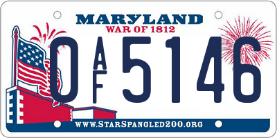 MD license plate 0AF5146
