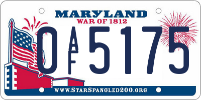 MD license plate 0AF5175