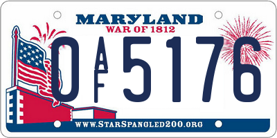 MD license plate 0AF5176