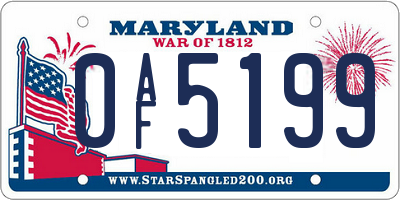 MD license plate 0AF5199