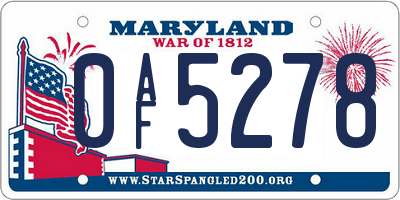 MD license plate 0AF5278
