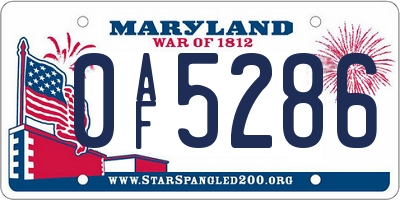 MD license plate 0AF5286