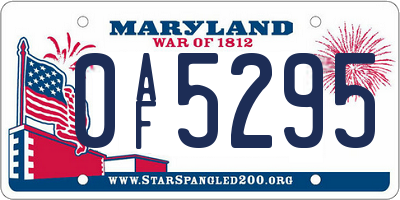 MD license plate 0AF5295