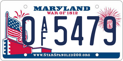 MD license plate 0AF5479